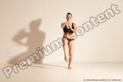 Underwear Martial art Woman White Moving poses Average long colored Dynamic poses Academic